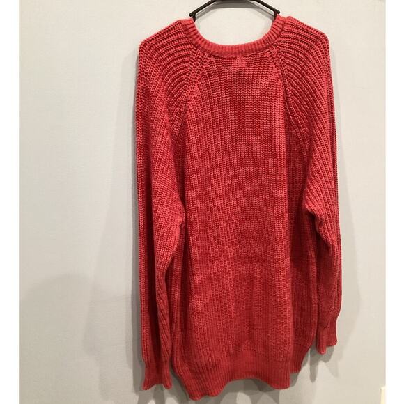 Vintage L.L.Bean Mens Fisherman Sweater Size Medium Red Gorpcore Made in USA - Picture 4 of 8